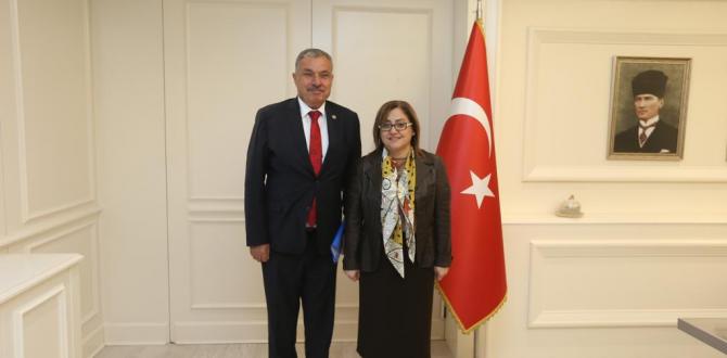 ANTAKYA BELEDİYE BAŞKANI İZZETTİN YILMAZ,  GAZİANTEP BÜYÜKŞEHİR BELEDİYE BAŞKANI FATMA ŞAHİN’İ ZİYARET ETTİ