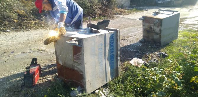 NARLICA MAHALLESİ’NDEKİ ÇÖP KONTEYNERLERİNİN BAKIM VE ONARIMI GERÇEKLEŞTİRİLDİ