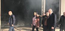 BAŞKAN YILMAZ YANGINDA HASAR GÖREN İŞ YERLERİNİ ZİYARET ETTİ