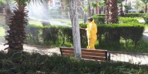 ŞEHİR GENELİNDEKİ 95 MAHALLEDE BULUNAN PARKLAR  DEZENFEKTE EDİLİYOR
