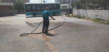 EKİNCİ MAHALLESİ’NİN CADDELERİ YIKANDI