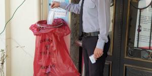 MASKE VE ELDİVEN ATIK ÇÖP  STANDLARI HAZIRLANDI