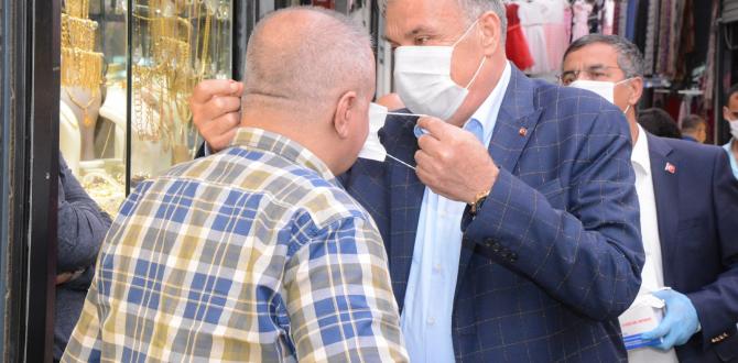 BAŞKAN YILMAZ ÇARŞI ESNAFINI ZİYARET ETTİ