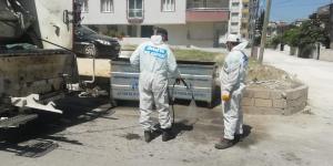 95 MAHALLEDE BULUNAN KONTEYNERLER DEZENFEKTE EDİLİYOR