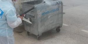 95 MAHALLEDE BULUNAN KONTEYNERLER DEZENFEKTE EDİLİYOR