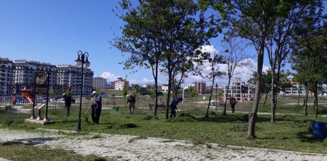 PARKLARDA ÇİM BİÇME VE BAKIM ÇALIŞMALARI