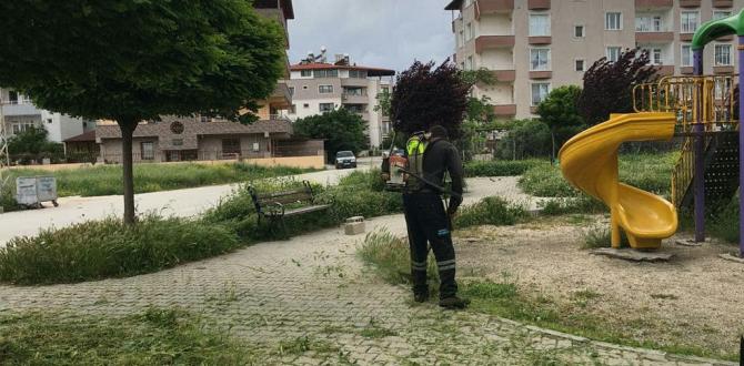 PARKLARDA ÇİM BİÇME VE BAKIM ÇALIŞMALARI