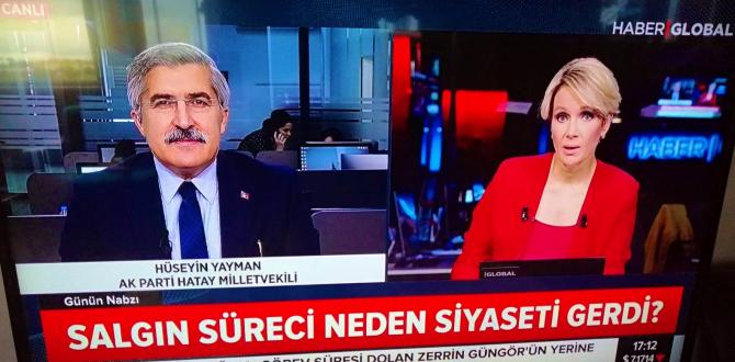 AK Parti Hatay Milletvekili Hüseyin Yayman, Haber Global kanalının canlı yayın konuğu oldu. Video bağlantı yoluyla gerçekleşen yayında Yayman, sunucu Saynur Tezel’in gündeme dair sorularını cevapladı.
