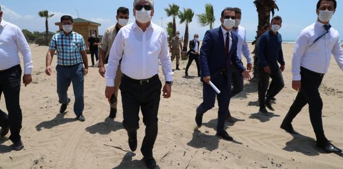 Vali Doğan Burnaz Plajı’nda İncelemelerde Bulundu