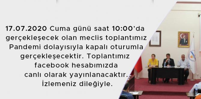 SAMANDAĞ BELEDİYE MECLİSİ 17 TEMMUZ CUMA GÜNÜ TOPLANACAK