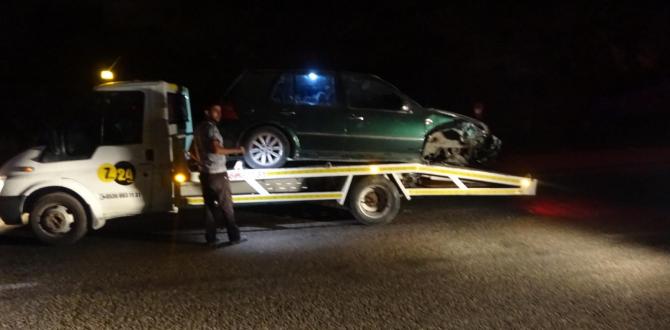 Ters yönde giden araç motosiklete çarptı: 1 yaralı