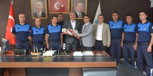 ZABITA PERSONELLERİNDEN BAŞKAN YILMAZ’A ZİYARET