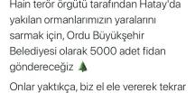 Ordu’dan Hatay’a anlamlı yardım