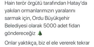 Ordu’dan Hatay’a anlamlı yardım