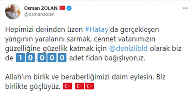 Denizli ve G. Antep’ten Hatay’a 10 bin nefes