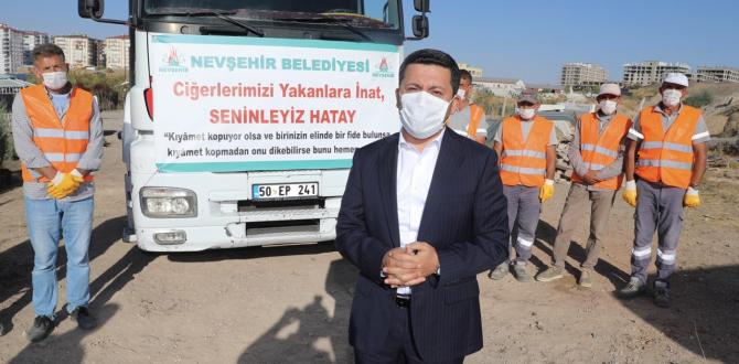 Nevşehir Belediyesi, Hatay’a bir tır fidan gönderdi