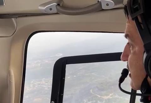 Bakan Pakdemirli helikopterle yangın bölgesini inceledi