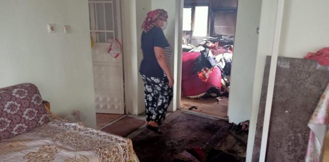 Yanan evlerini görünce gözyaşlarını tutamadılar