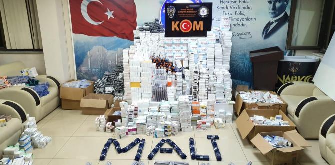 Hatay’da barkodları kesilmiş ilaç ele geçirildi