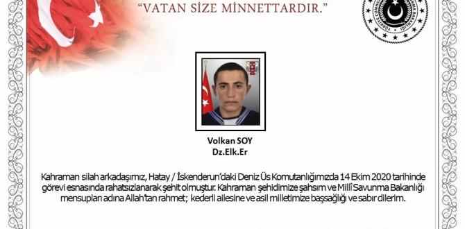 Yeloğlu’ndan taziye mesajı