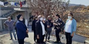 HATAY MHP KADIN KOLLARINDAN  YANGIN MAĞDURLARINA MORAL ZİYARETİ