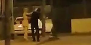 Hatay’da bir kadın sokak ortasında erkeğe şiddet uyguladı