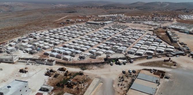 Suriye’de inşa edilen briket evler havadan görüntülendi