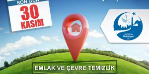 EMLAK VERGİSİ VE İŞYERİ ÇTV İÇİN SON ÖDEME GÜNÜ 30 KASIM!