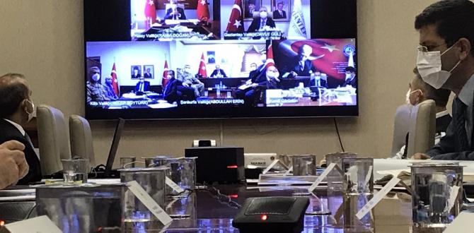 Sınır illerinin valileri online olarak toplandı
