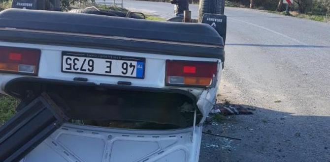 Takla atan otomobilin sürücüsü yaralandı
