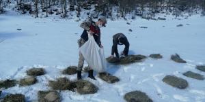 Teröristleri kovaladıkları dağlarda hayvanları unutmadılar