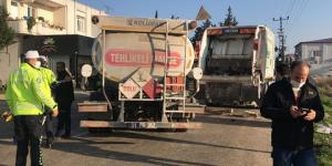 Yakıt tankeri çöp kamyonuna çarptı, temizlik işçisi hayatını kaybetti