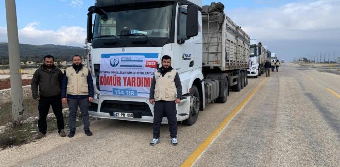 Kahta’dan Suriye’ye 4 Tır kömür yardımı
