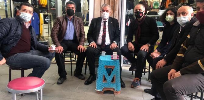 BAŞKAN YILMAZ ESNAFI ZİYARET ETTİ