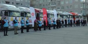 Kayseri’den sınır bölgesine 13 tır gıda yardımı