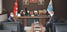 MKÜ REKTÖRÜ PROF. DR. HASAN KAYA BAŞKAN YILMAZ’I ZİYARET ETTİ