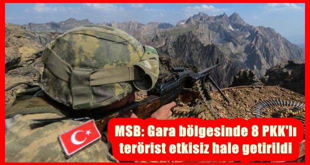 MSB: Gara bölgesinde 8 PKK’lı terörist etkisiz hale getirildi