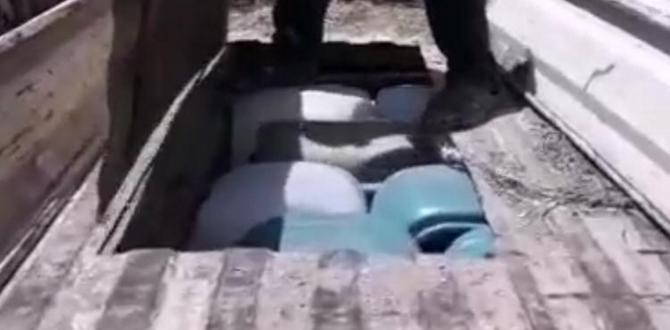 Kamyonetin gizli bölmesinden sahte içki çıktı