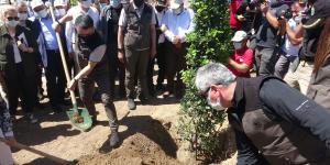 Bakan Pakdemirli Hatay’daki yanan alanda fidan dikti