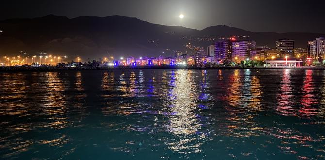 “Süper Ay” İskenderun Körfezi’nde kartpostallık görüntüler oluşturdu