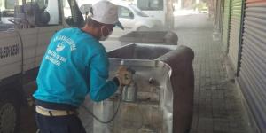 ÇÖP KONTEYNERLERİNDE ONARIM VE BOYAMA ÇALIŞMALARI
