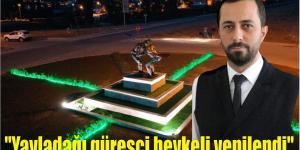 “Yayladağı güreşçi heykeli yenilendi”