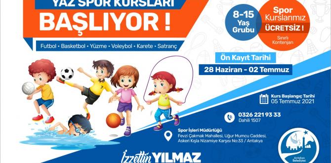 ÜCRETSİZ YAZ SPOR KURSLARI İÇİN KAYITLAR BAŞLADI