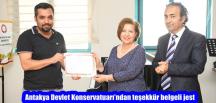 Antakya Devlet Konservatuarı’ndan teşekkür belgeli jest