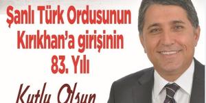 Yavuz: “Kırıkhan’ın 83. Kurtuluş Bayramı kutlu olsun”