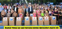 Başkan Yılmaz yaz spor kursuna katılan öğrencileri ziyaret etti