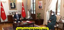 Şehit eşinden Vali Doğan’a ziyaret