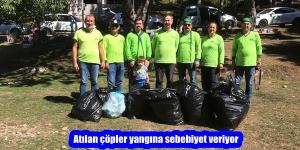 Atılan çöpler yangına sebebiyet veriyor