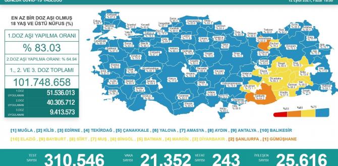 Hatay’da son günde 312 vaka tespit edildi