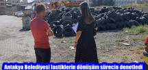 Antakya Belediyesi lastiklerin dönüşüm sürecin denetledi